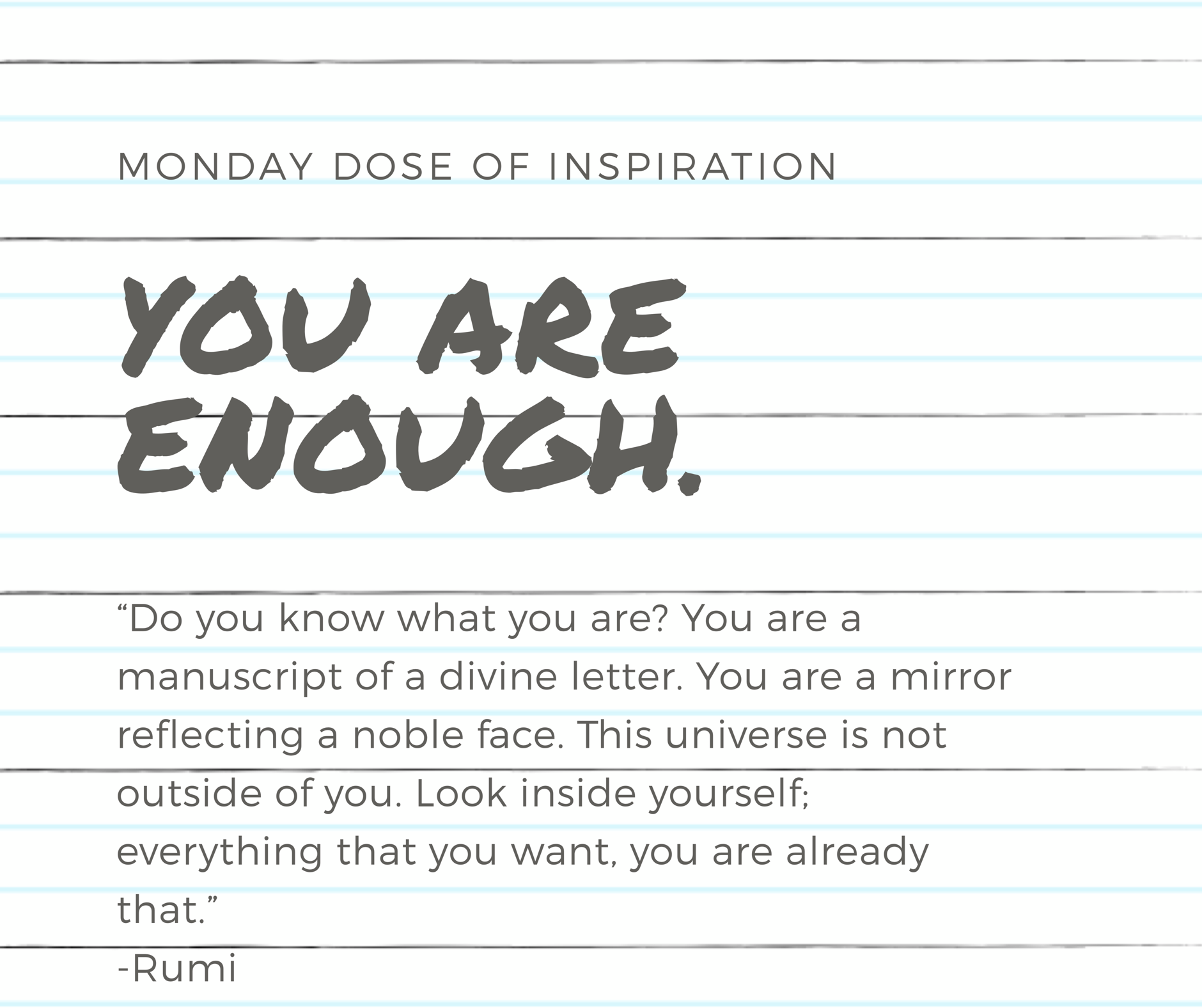 Monday Dose of Inspiration - You Are Enough